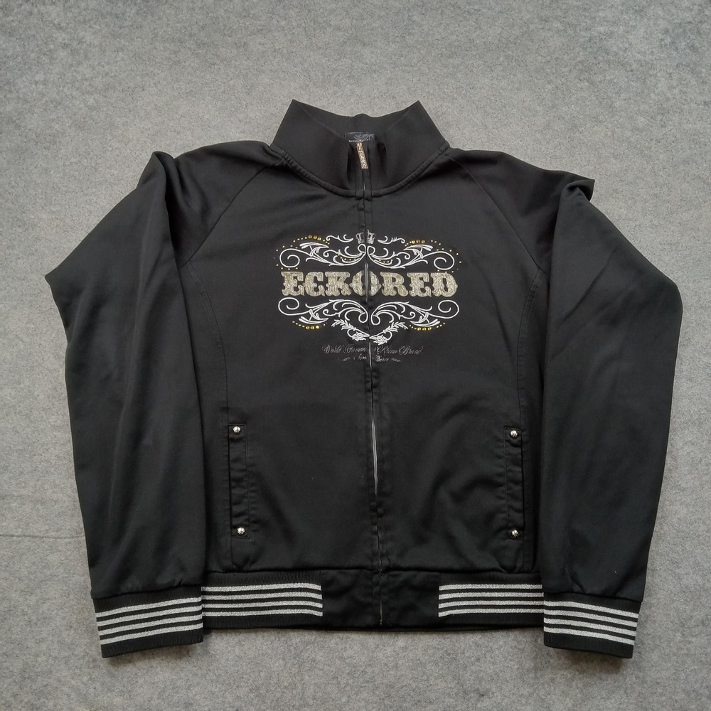 Ecko Red Jacket Womens XL Black Full Zip Graphic Bomber Track Casual Athletic‎
